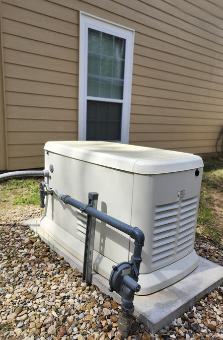 Outside generator at residential home.
